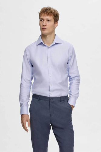 Selected ανδρικό πουκάμισο μονόχρωμο textured Regular Fit - 16090196 Μπλε Ανοιχτό